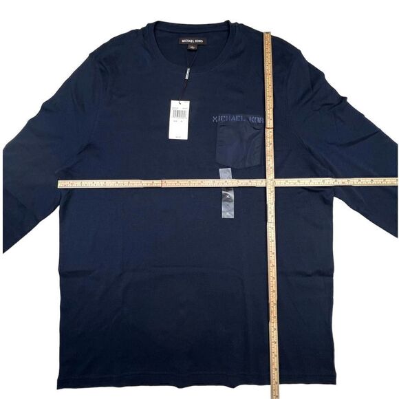 New Michael Kors Men US XL Navy Blue Sweatshirt Crew Neck Pullover Long Sleeve - Picture 4 of 8